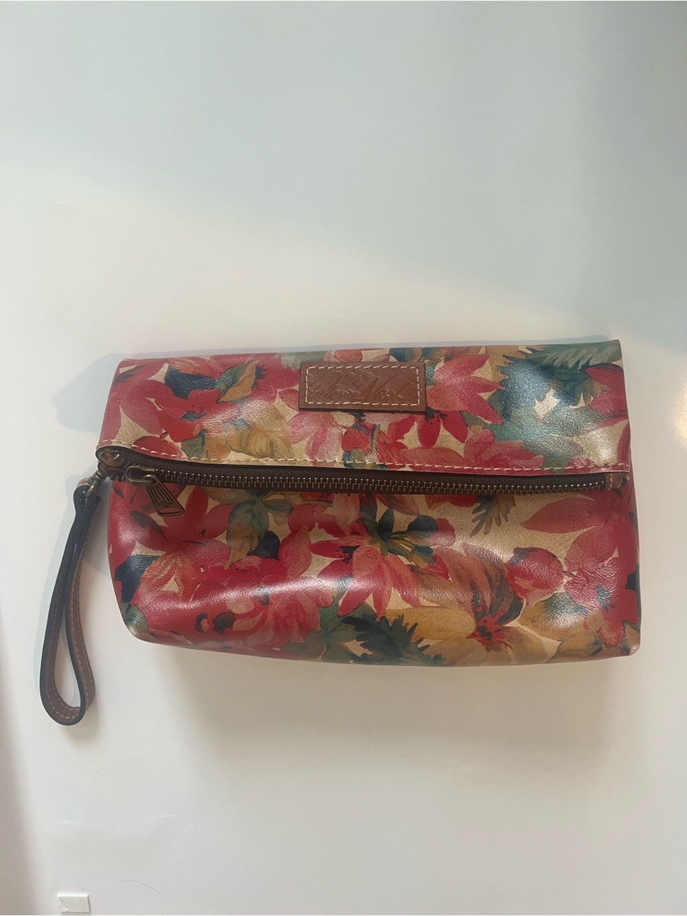 Patricia Nash Vintage Valarie Floral Fold Over Leather Wristlet Clutch Handbag - Picture 5 of 15